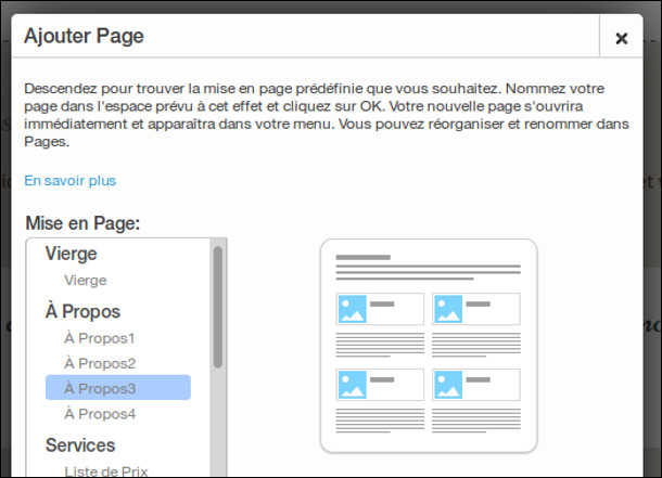 Ajouter une nouelle page